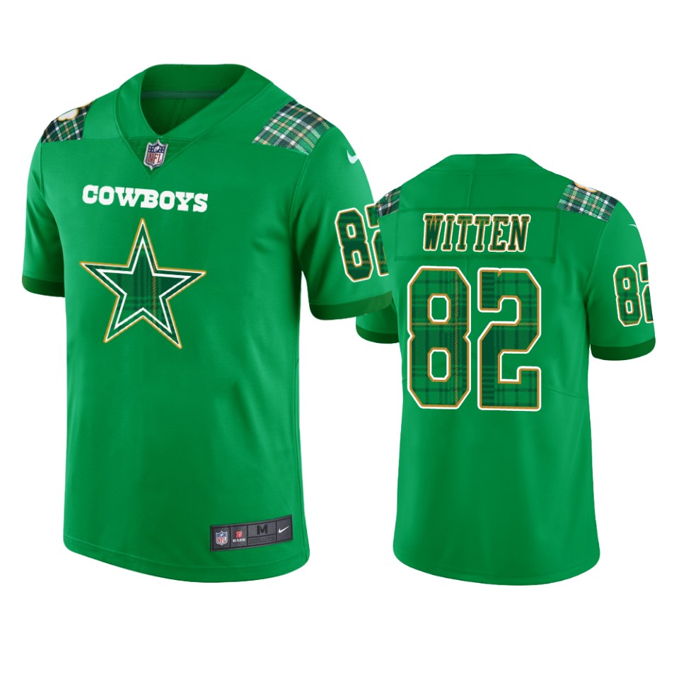 men's cowboys jason witten green st. patrick's day jersey