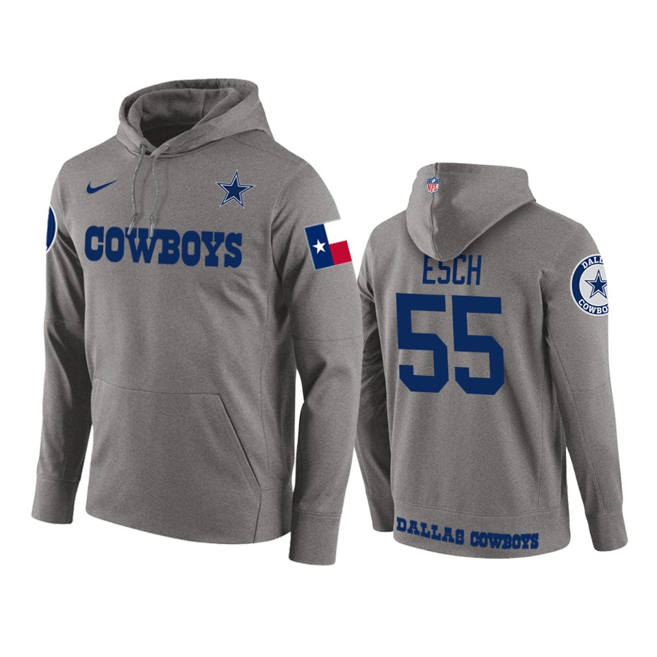 men's cowboys leighton vander esch gray circuit wordmark hoodie