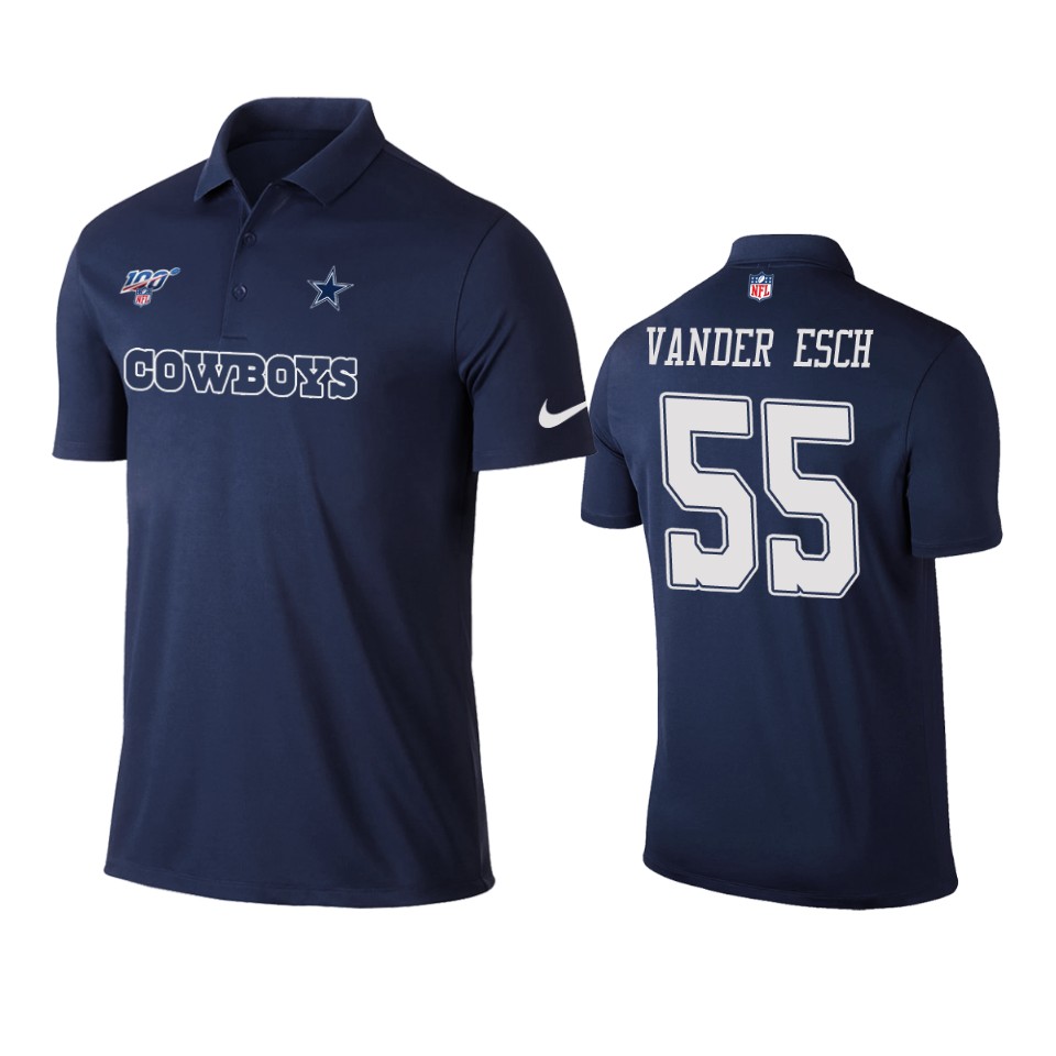 men's cowboys leighton vander esch navy 100th season polo