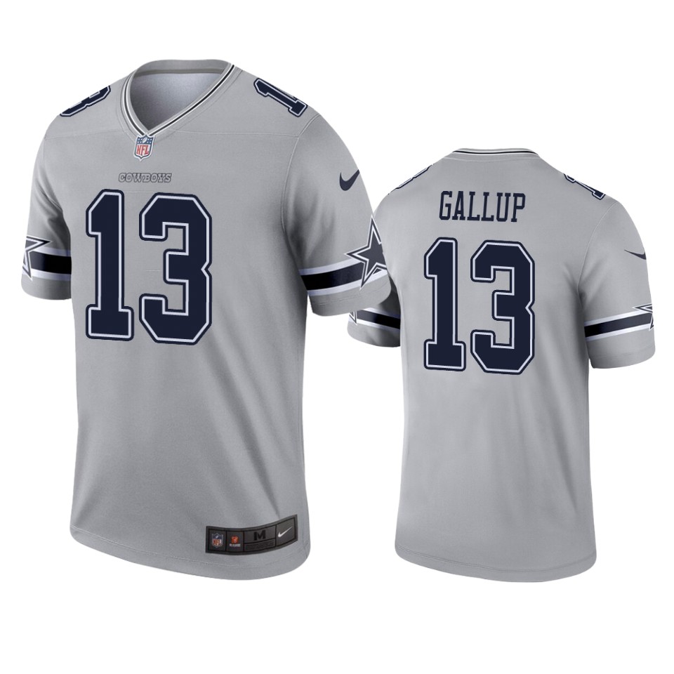 men's cowboys michael gallup gray inverted legend jersey