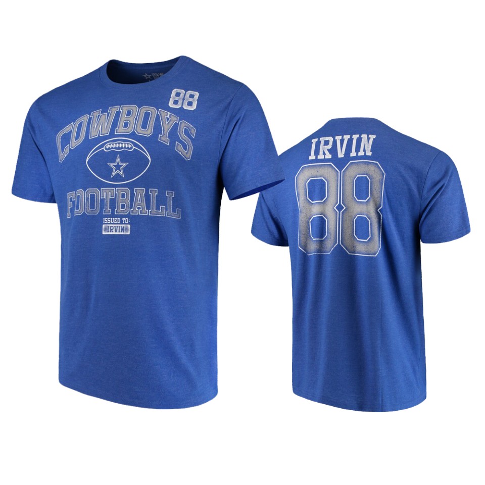 men's cowboys michael irvin blue chronicle tri blend t shirt
