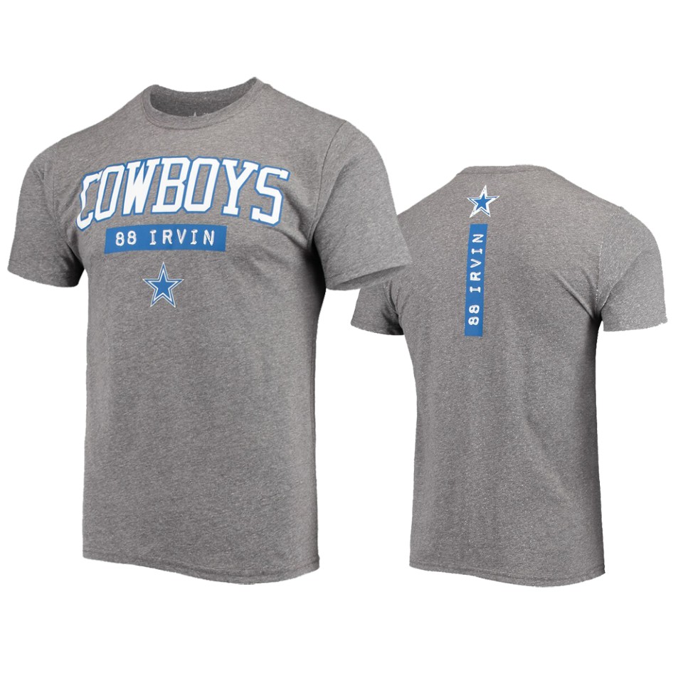 men's cowboys michael irvin heathered gray akron player t shirt