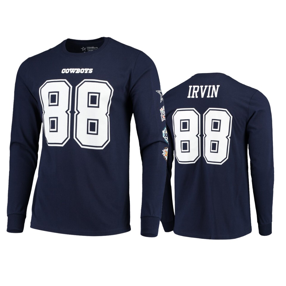 men's cowboys michael irvin navy super bowl t shirt