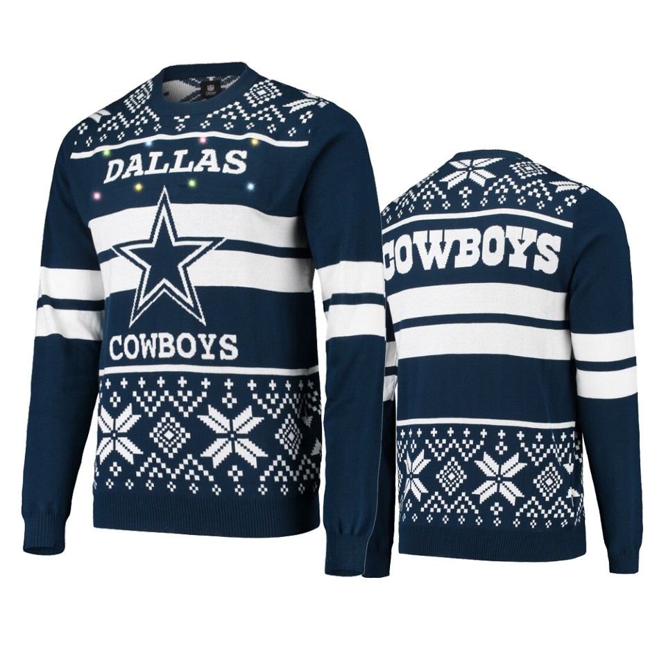 men's cowboys navy 2019 ugly christmas sweater