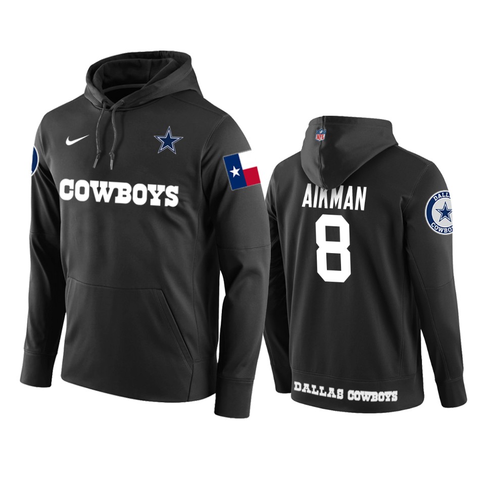 men's cowboys troy aikman black circuit wordmark hoodie