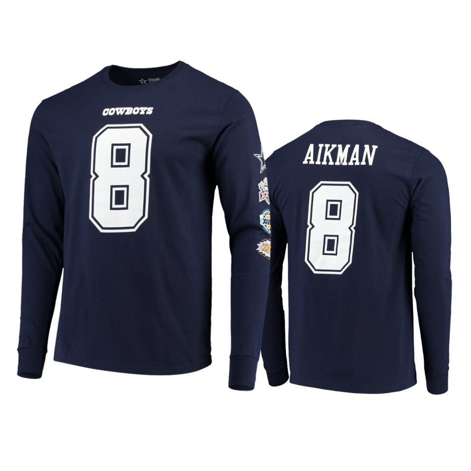 men's cowboys troy aikman navy super bowl t shirt