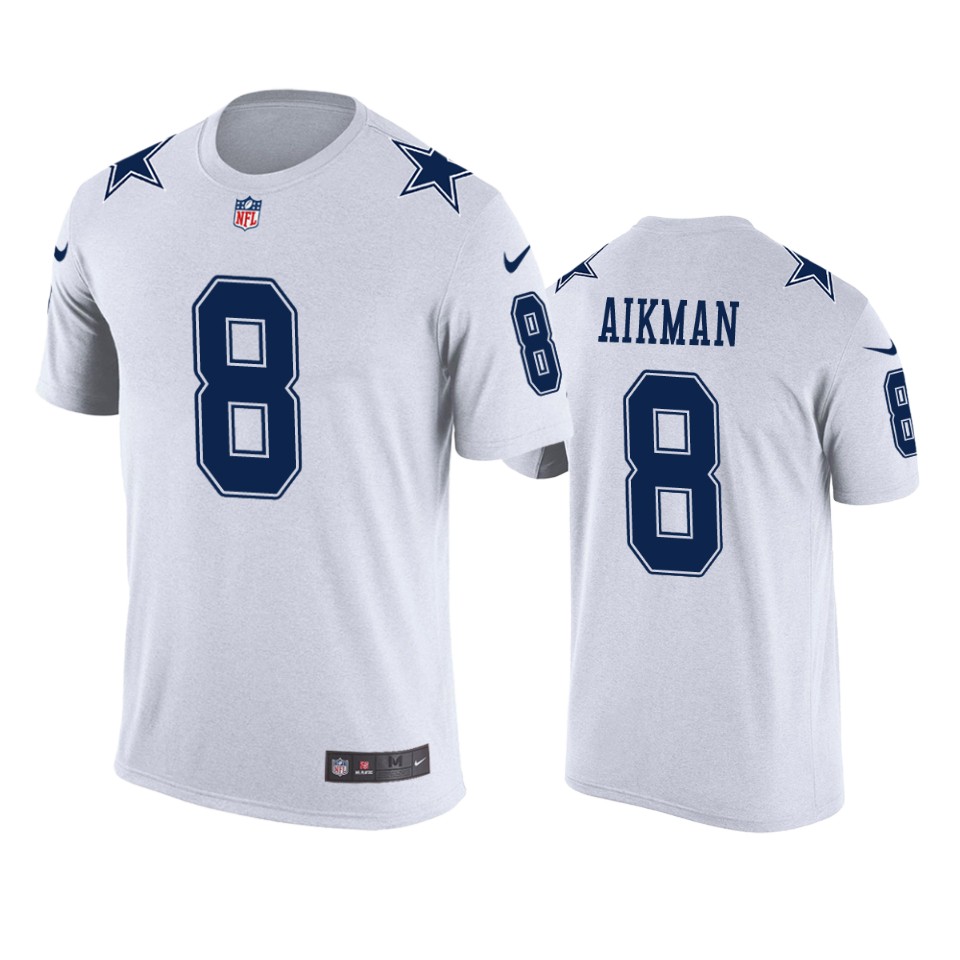 men's cowboys troy aikman white color rush t shirt