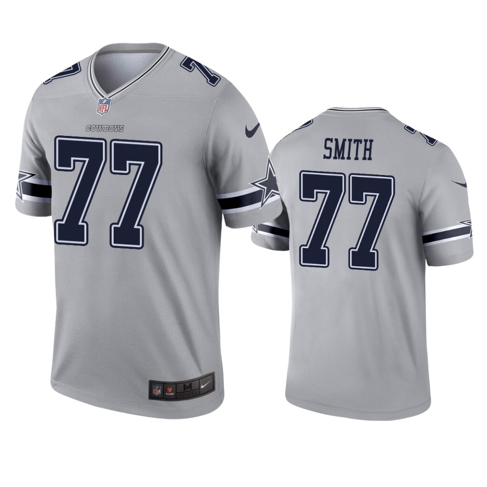 men's cowboys tyron smith gray inverted legend jersey