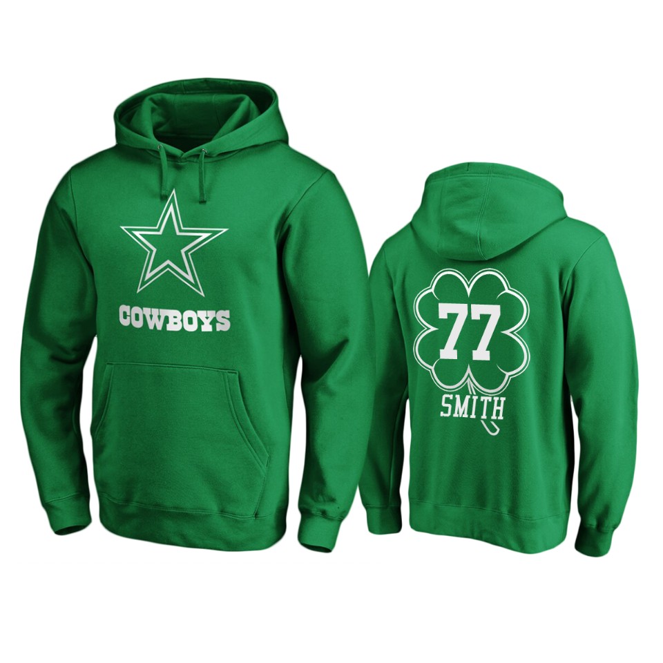 men's cowboys tyron smith green st. patrick's day white logo hoodie