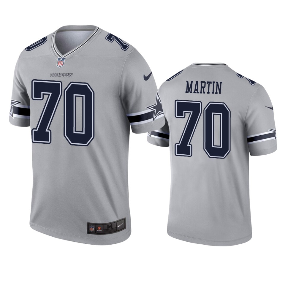 men's cowboys zack martin gray inverted legend jersey