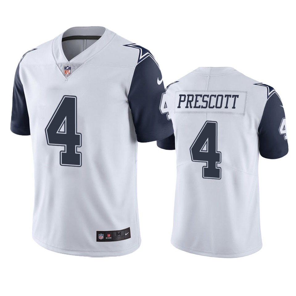 men's dak prescott cowboys white color rush limited jersey