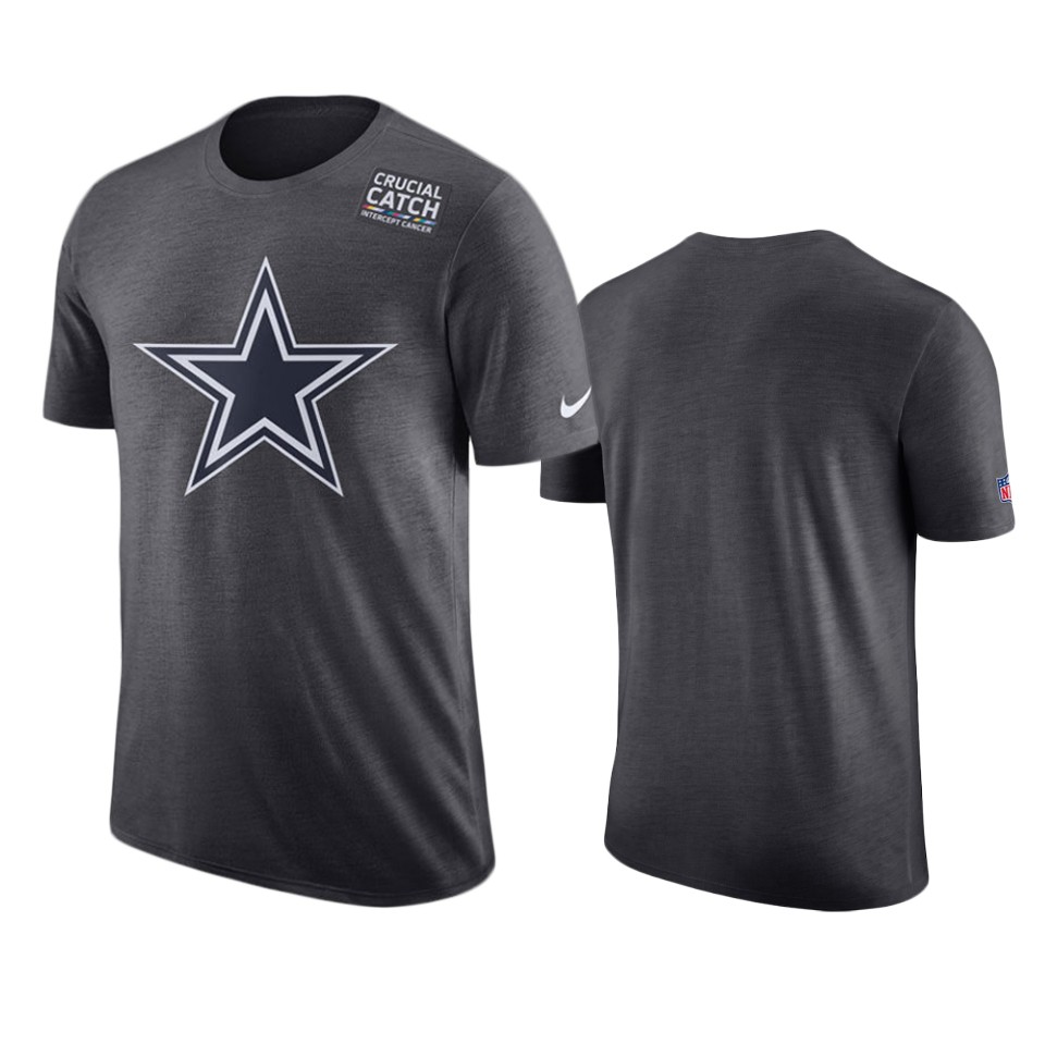 men's dallas cowboys anthracite crucial catch performance t shirt