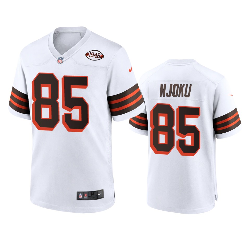 men's david njoku browns white alternate game 1946 collection jersey