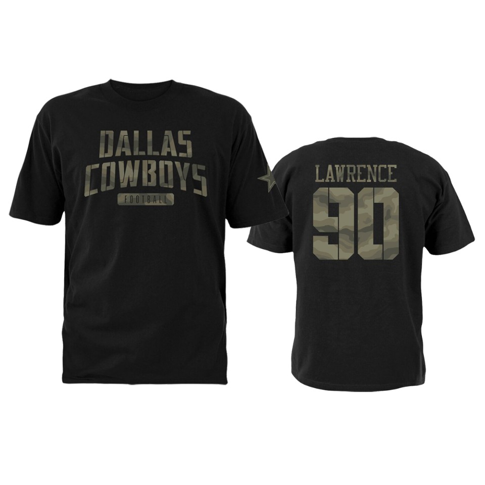 men's demarcus lawrence cowboys black camo t shirt