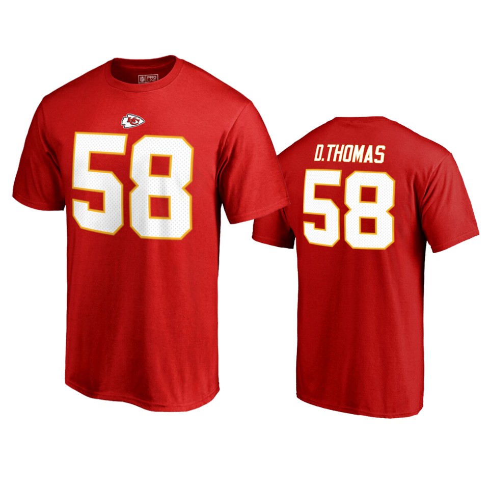 men's derrick thomas red authentic stack t shirt