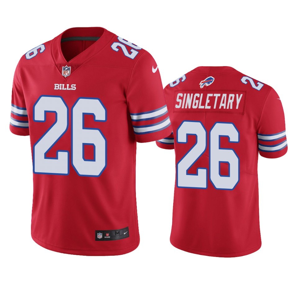 men's devin singletary bills red color rush limited jersey