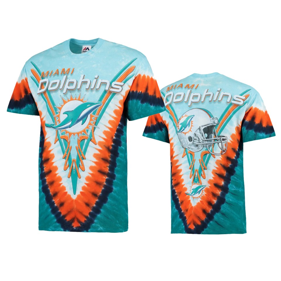 men's dolphins aqua tie dye premium t shirt