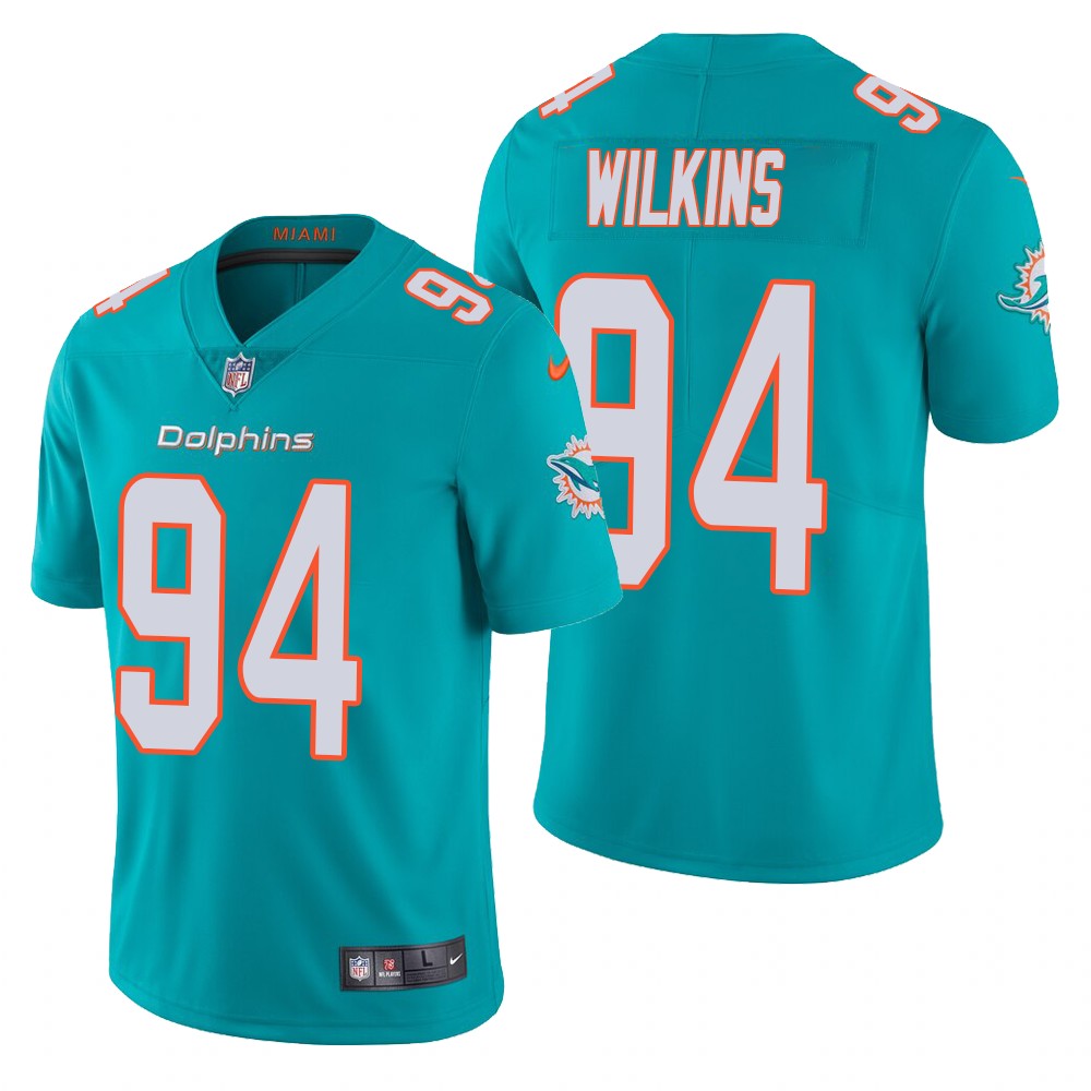 men's dolphins christian wilkins aqua vapor limited jersey