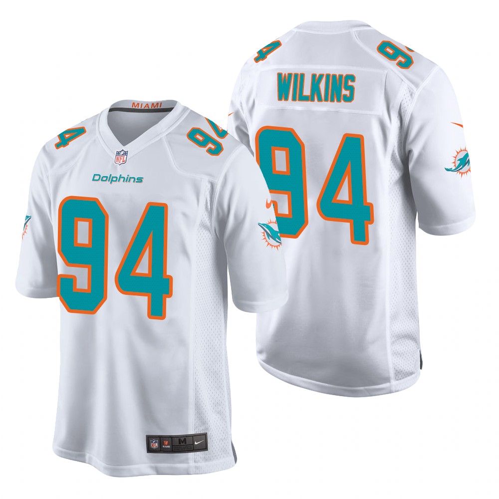 men's dolphins christian wilkins white game jersey