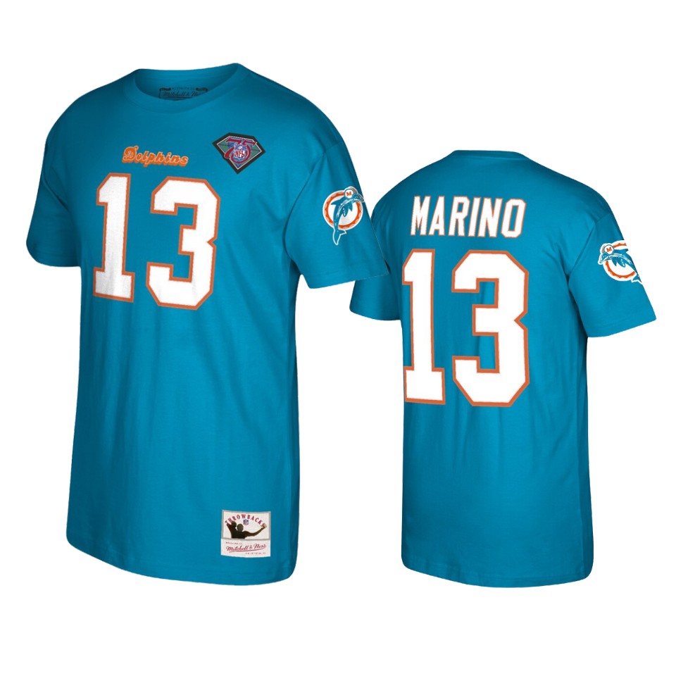 men's dolphins dan marino aqua 1994 retired player t shirt
