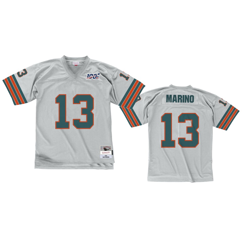 men's dolphins dan marino platinum legacy nfl 100 jersey