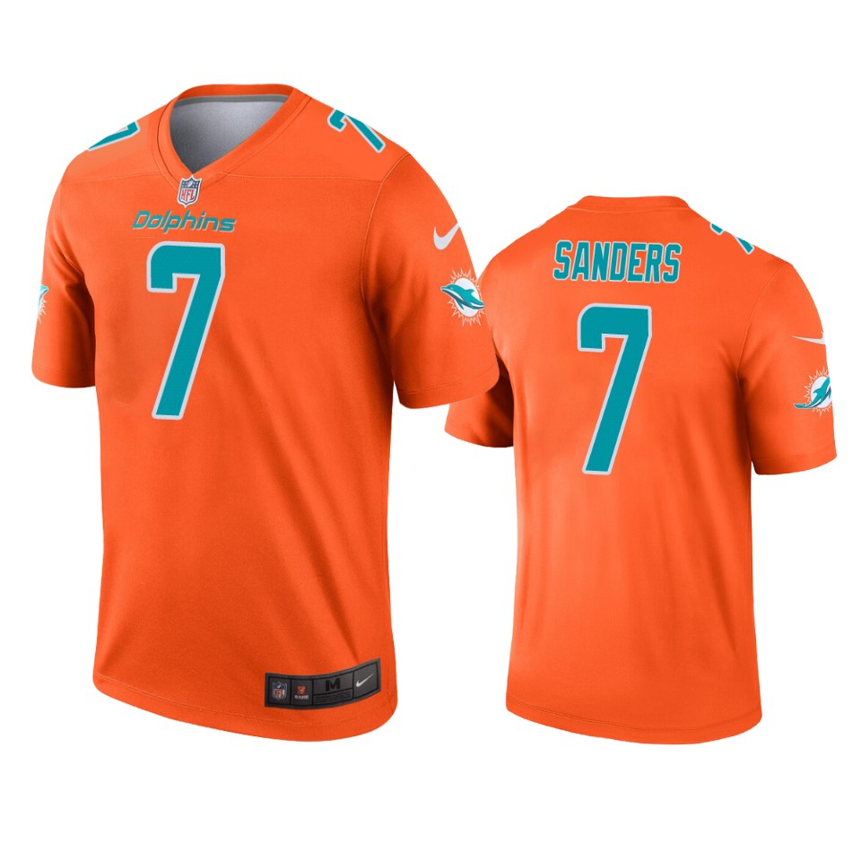 men's dolphins jason sanders orange inverted legend jersey