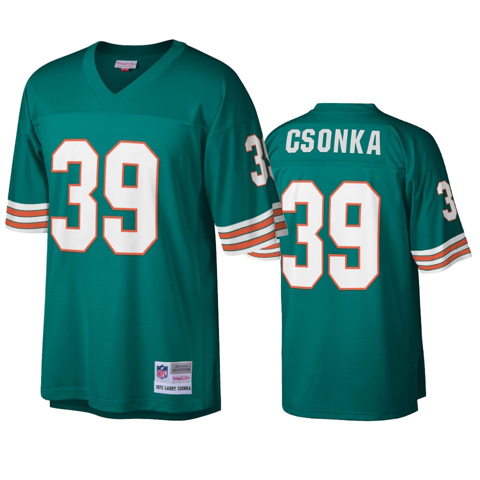 men's dolphins larry csonka aqua legacy replica jersey