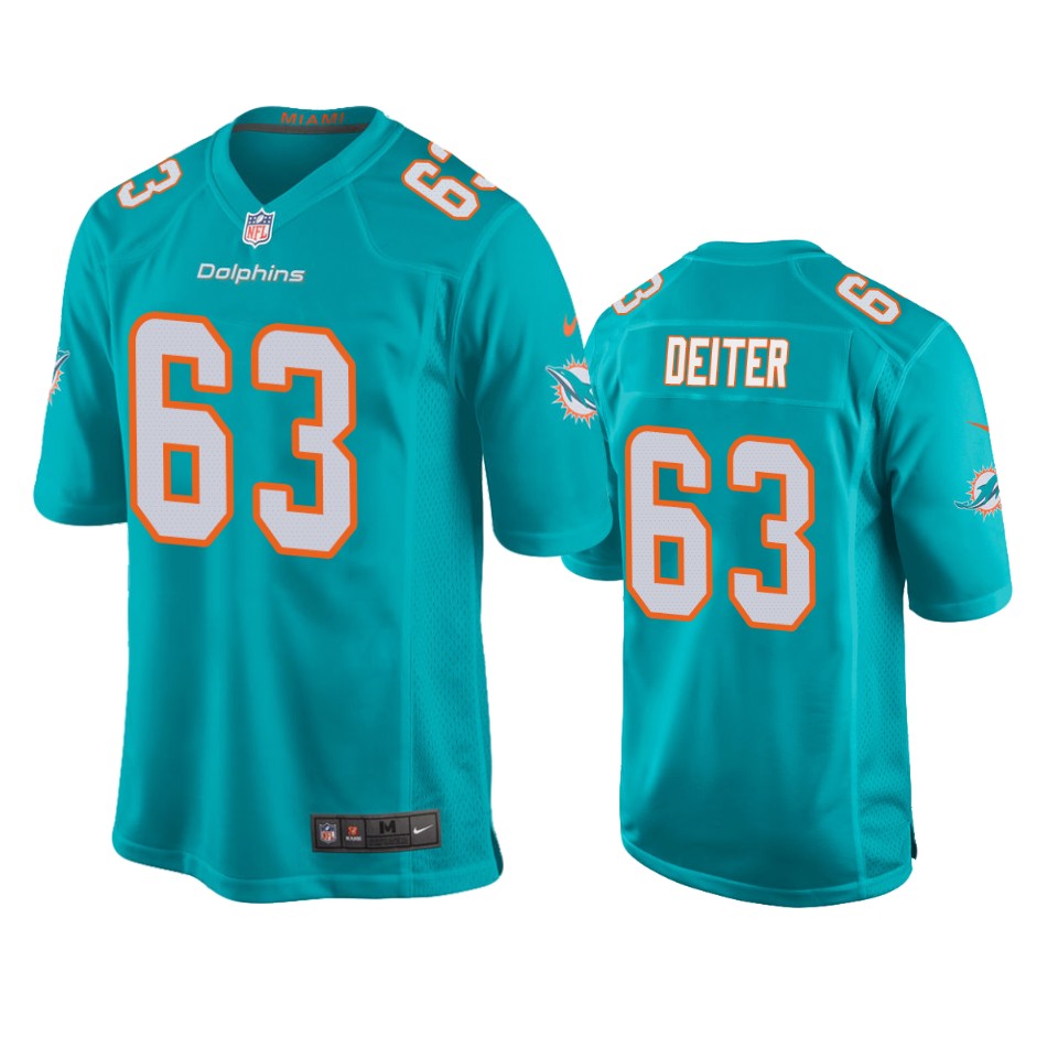 men's dolphins michael deiter aqua game jersey