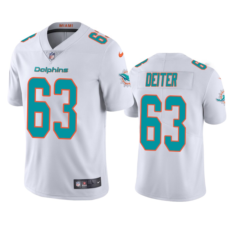 men's dolphins michael deiter white vapor limited jersey