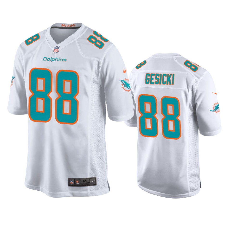 men's dolphins mike gesicki white game jersey