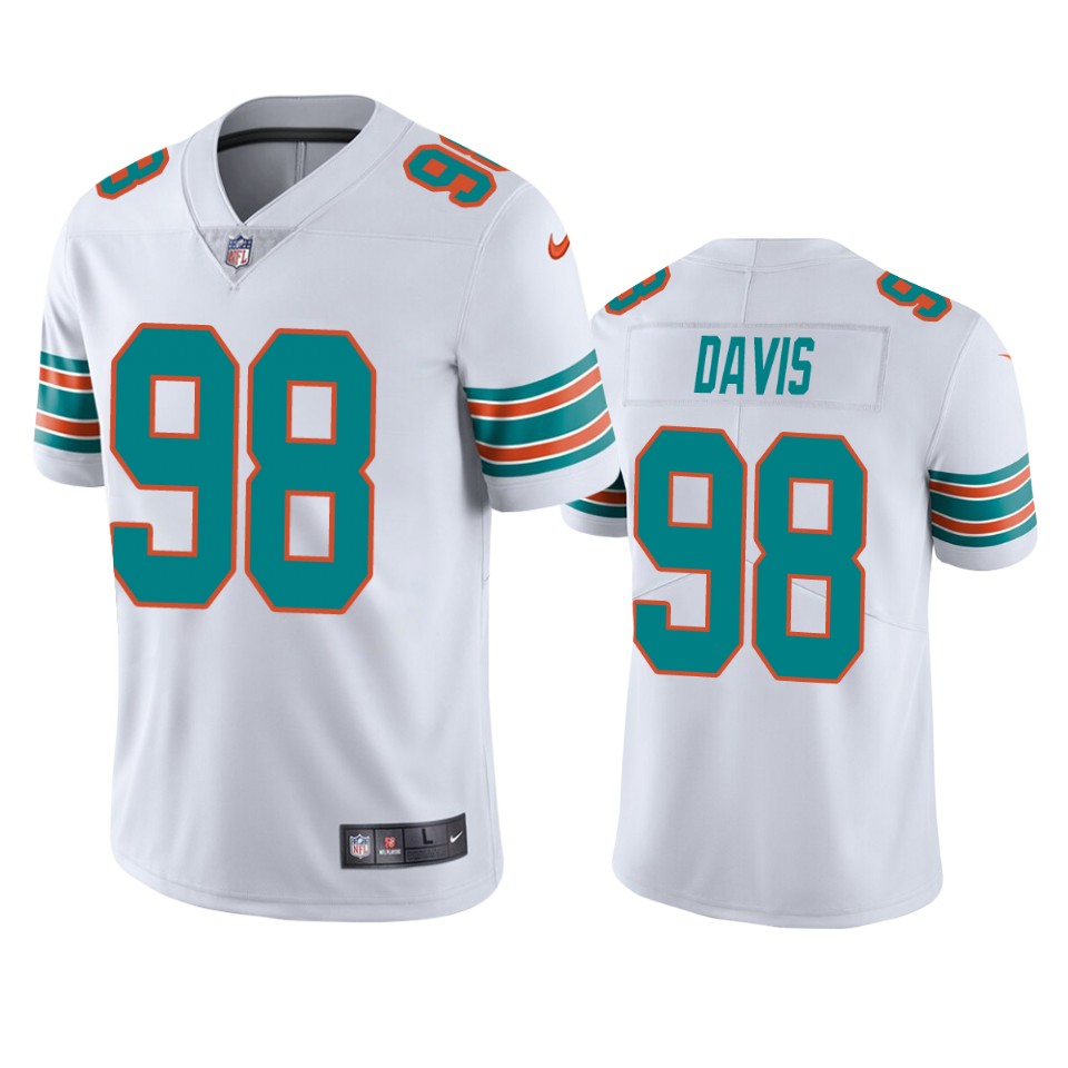 men's dolphins raekwon davis white alternate vapor limited jersey