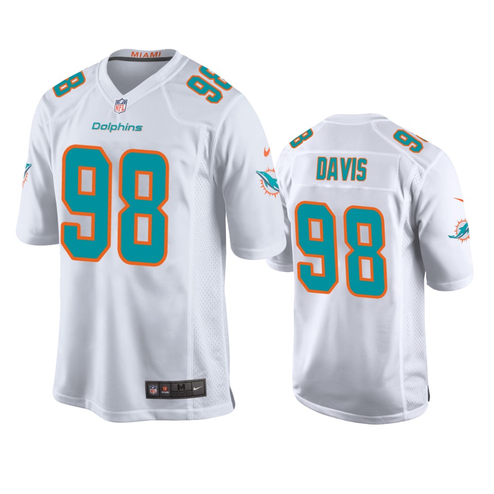 men's dolphins raekwon davis white game jersey
