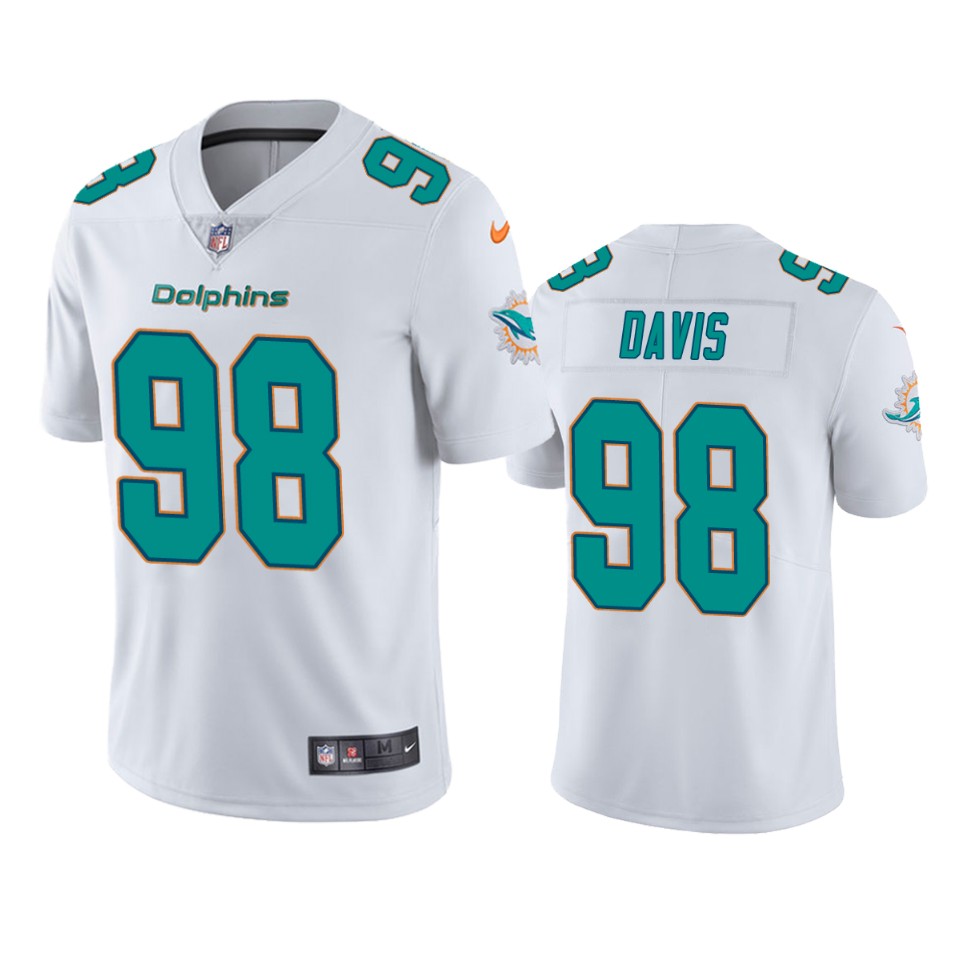 men's dolphins raekwon davis white vapor limited jersey