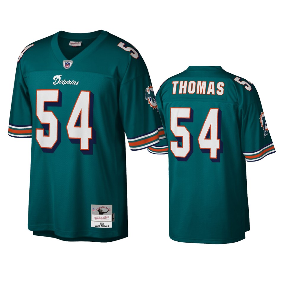 men's dolphins zach thomas aqua legacy replica jersey