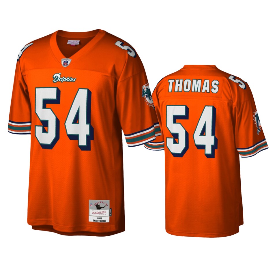 men's dolphins zach thomas orange legacy replica jersey