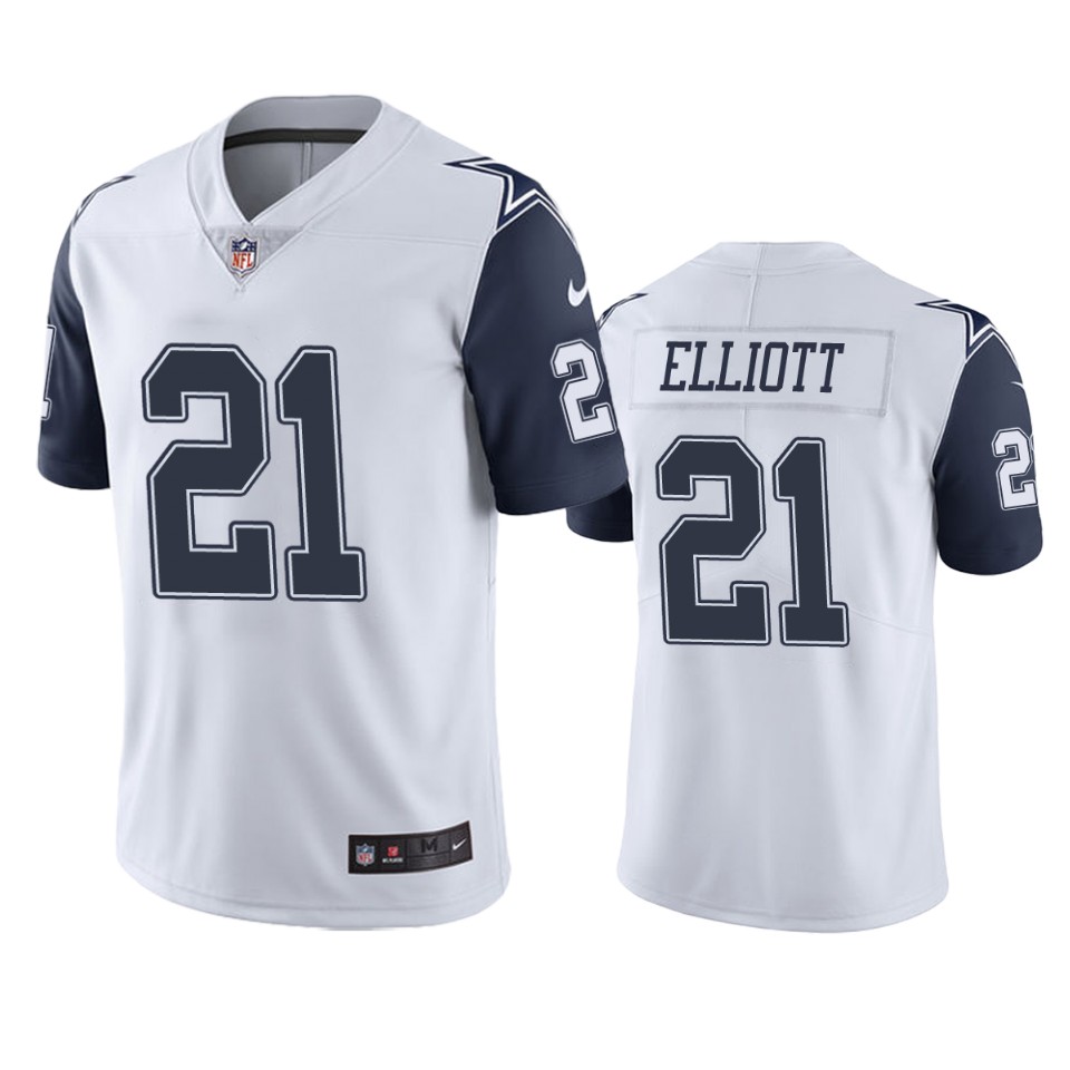 men's ezekiel elliott cowboys white color rush limited jersey
