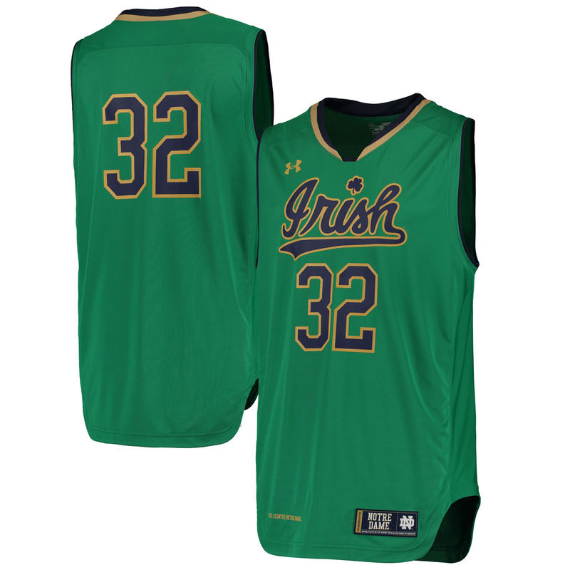 men's fighting irish kelly green 32 replica basketball performance jersey