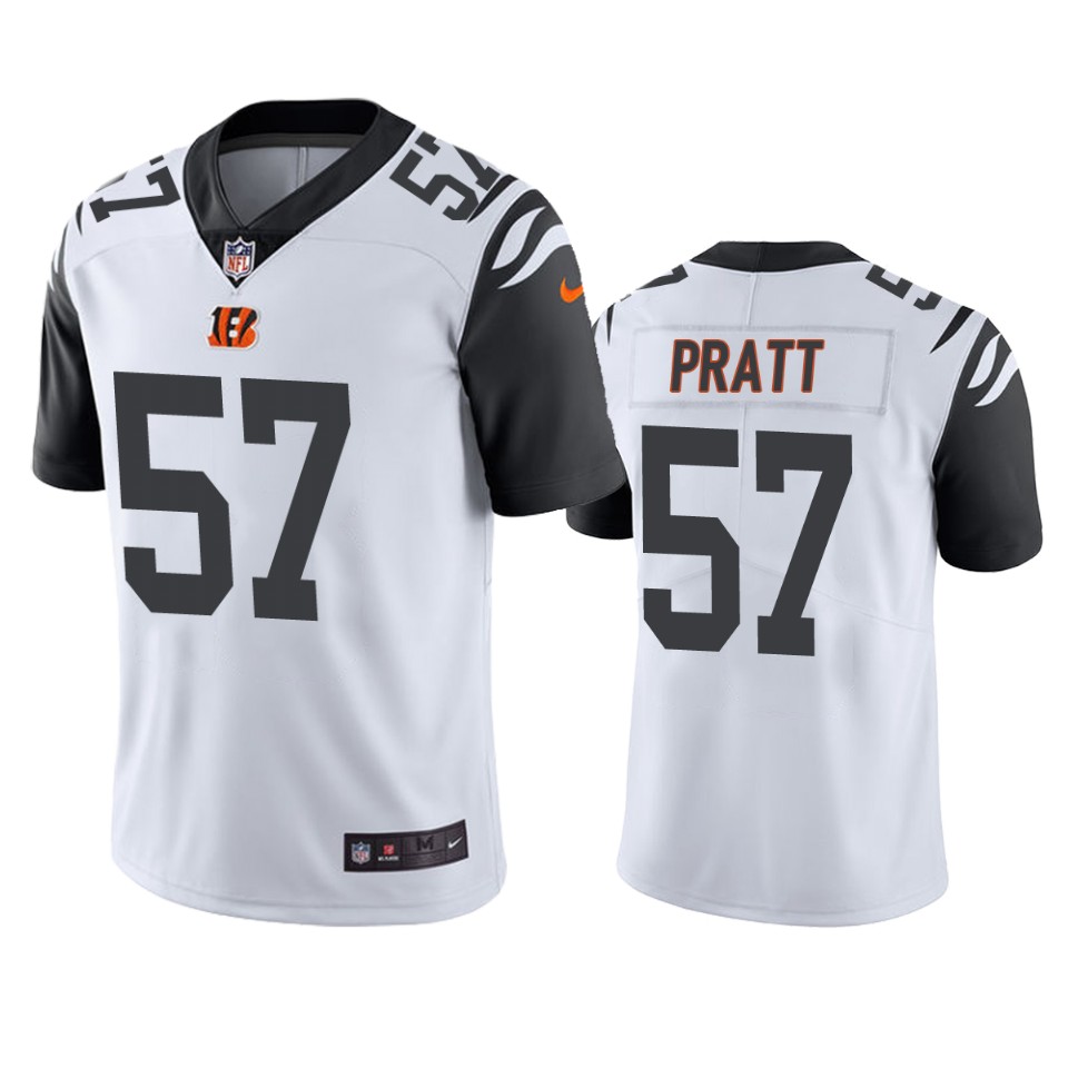 men's germaine pratt bengals white color rush limited jersey