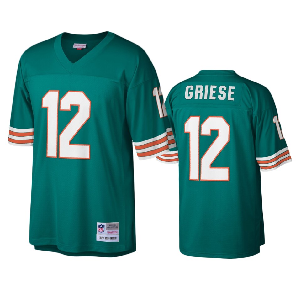 men's griese bob griese aqua legacy replica jersey