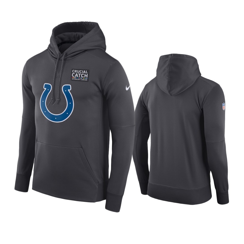 men's indianapolis colts anthracite crucial catch performance hoodie