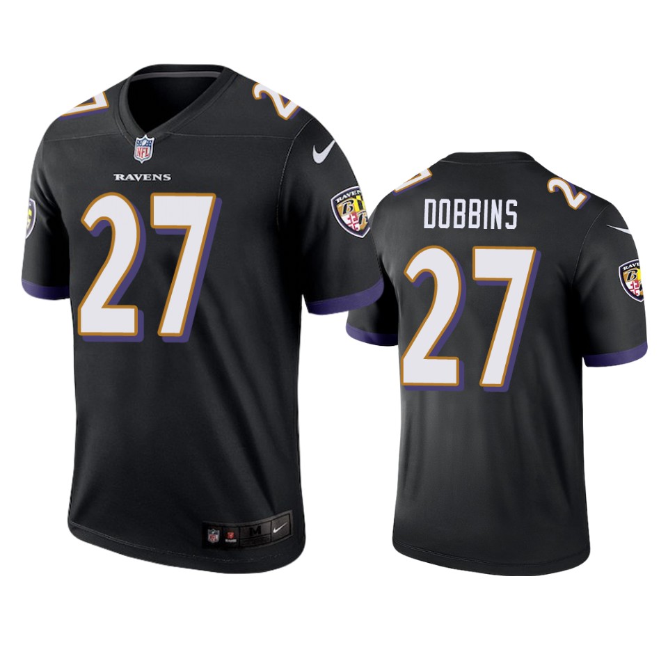 men's j.k. dobbins ravens black legend jersey