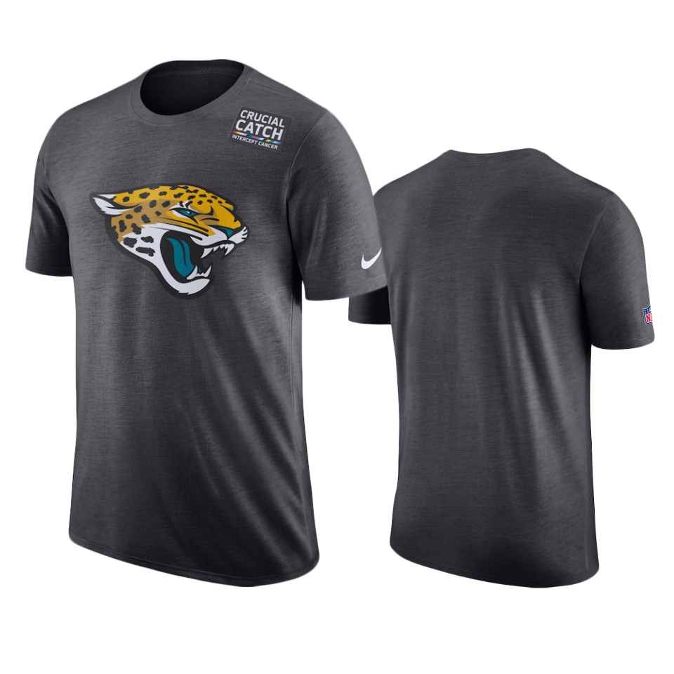 men's jacksonville jaguars anthracite crucial catch performance t shirt