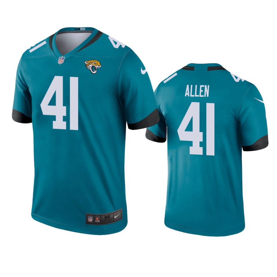 men's jaguars josh allen teal color rush legend jersey