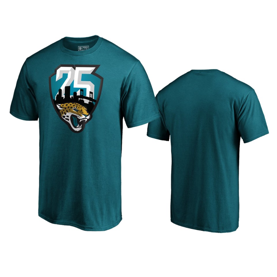 men's jaguars teal 25th season t shirt