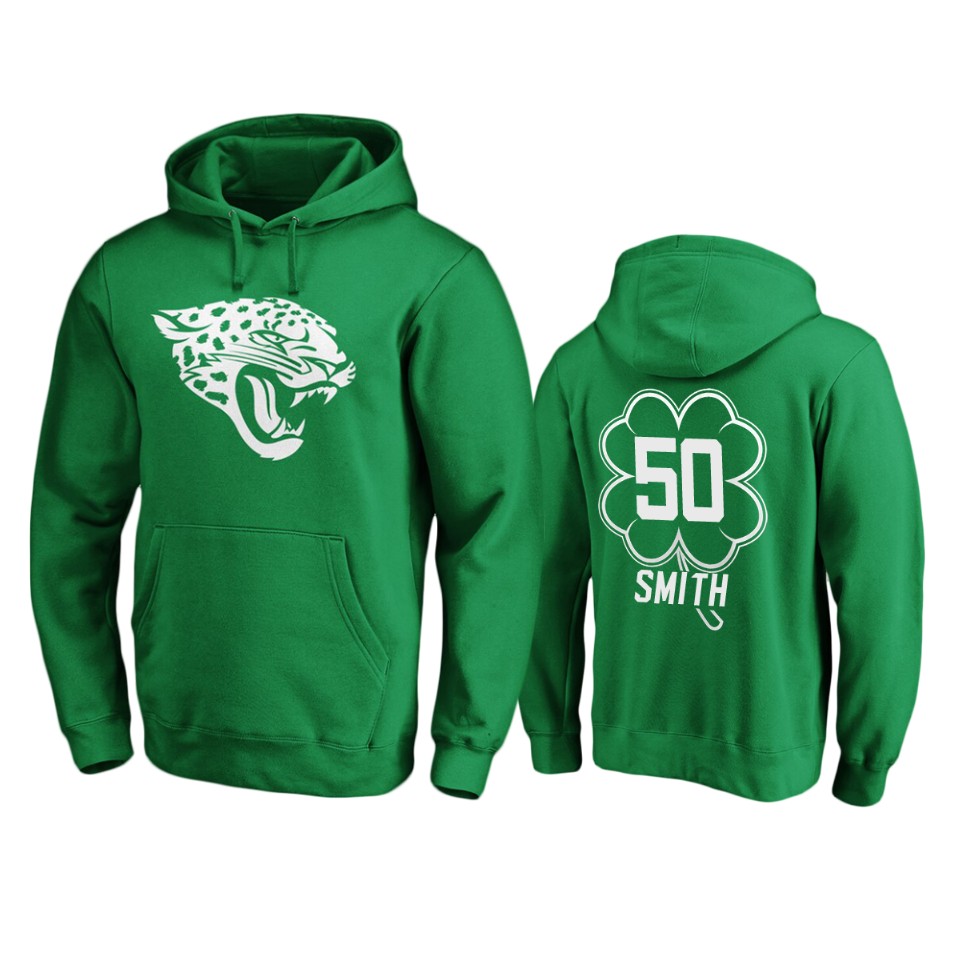 men's jaguars telvin smith green st. patrick's day white logo hoodie