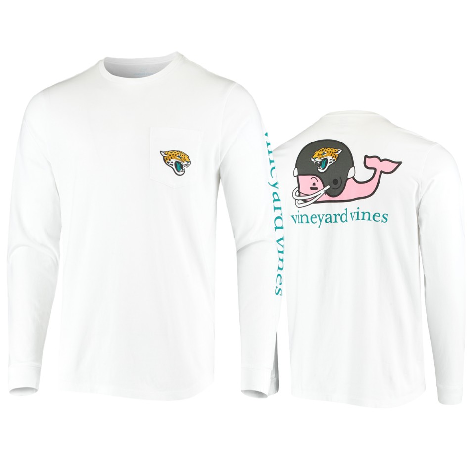 men's jaguars white whale helmet long sleeve t shirt