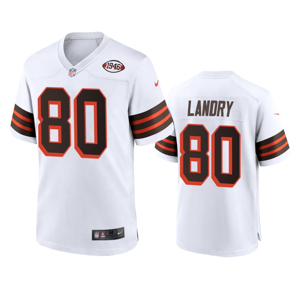 men's jarvis landry browns white alternate game 1946 collection jersey