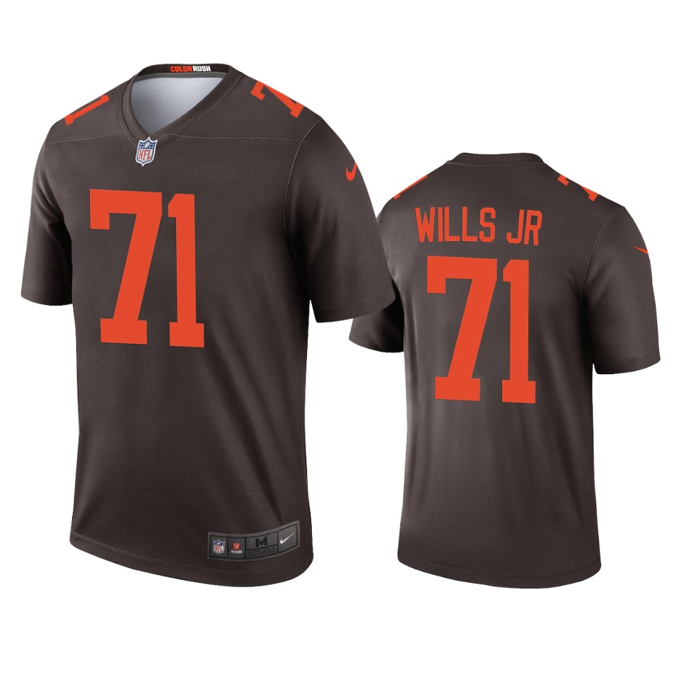 men's jedrick wills browns brown alternate legend jersey