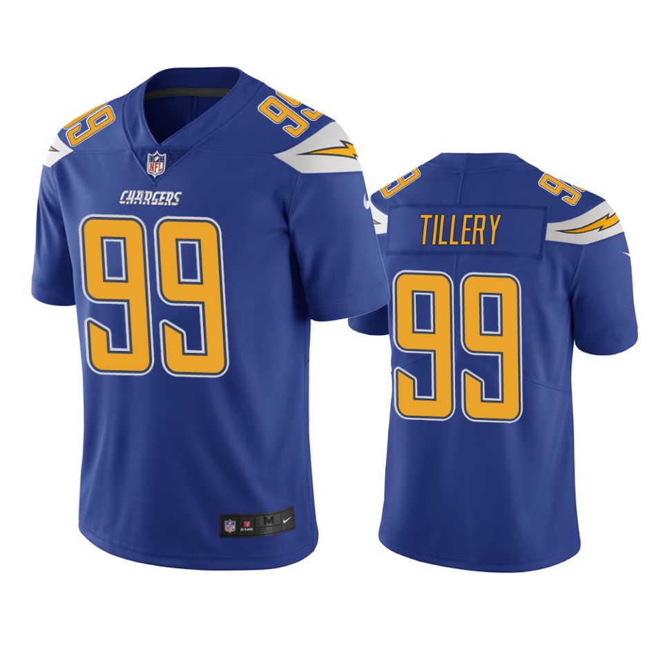 men's jerry tillery chargers royal color rush limited jersey