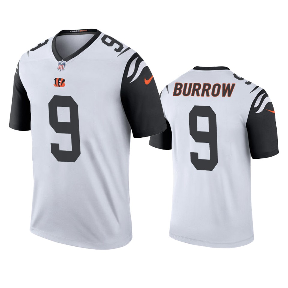 men's joe burrow bengals white color rush legend jersey